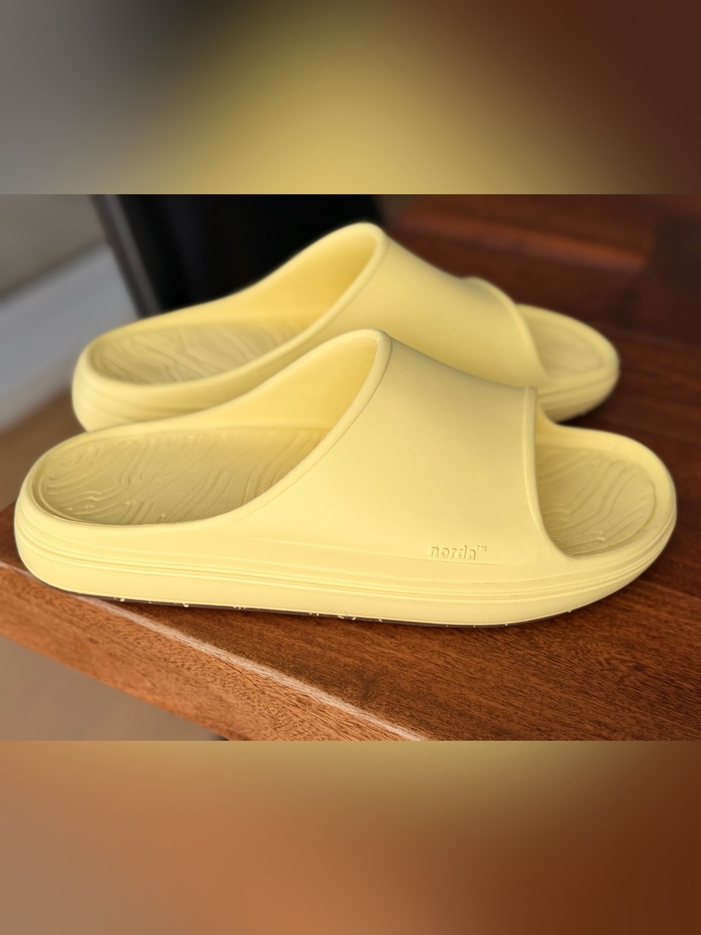 Lightweight Slide Sandals in Pale Yellow